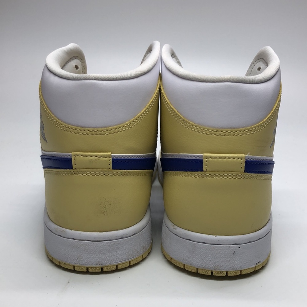 Women’s Air Jordan 1 mid yellow/Blue/White BQ6472-701 USED size 11.5 - Picture 4 of 12